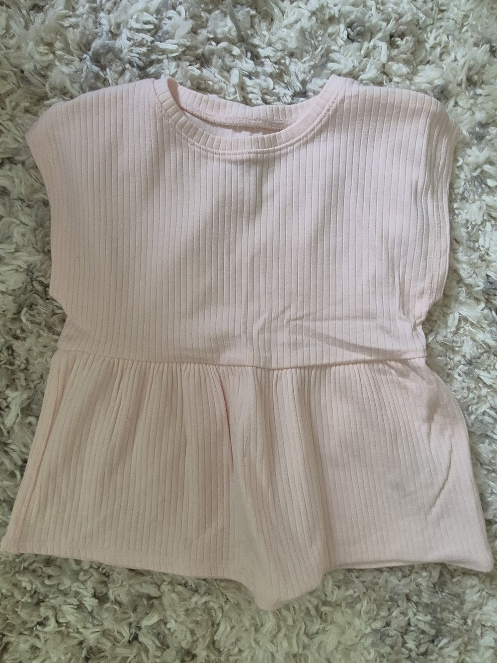 Carter's Light Pink Ribbed Peplum Tank Top